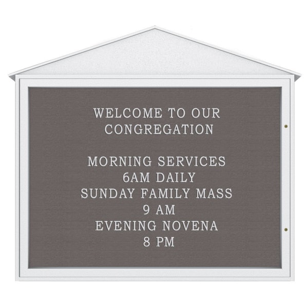 Indoor Enclosed Combo Board, 72"x36", Bronze Frame/Grey & Pearl